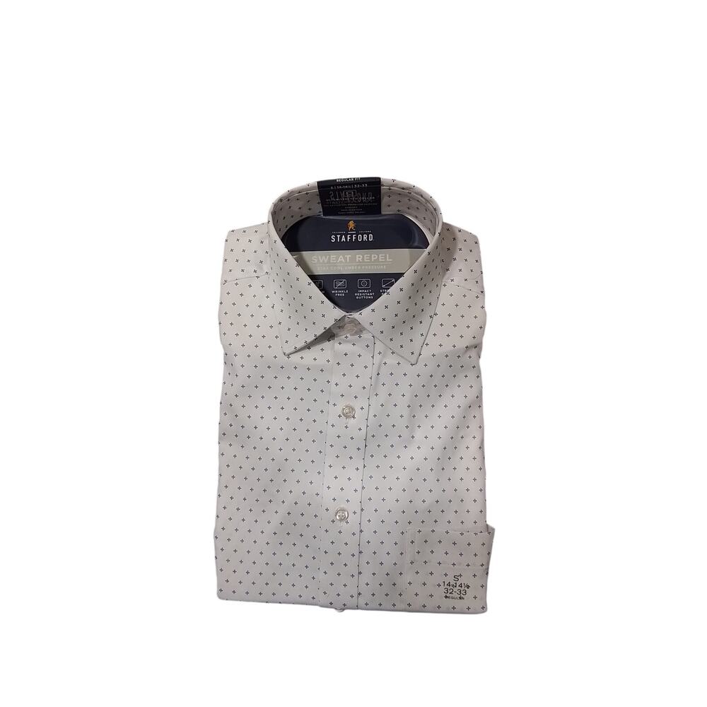 Stafford Men's Regular Fit Long Sleeve Dress Shirt Small NWT